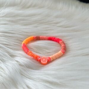 NEW Handmade Heishi bracelet orange summer fun everyday wear 🍊